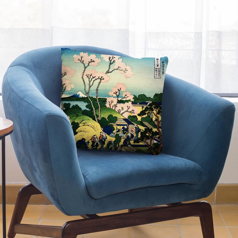 Hokusai Goten Yama Hill Throw Pillow By Katsushika Hokusai