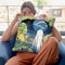 The Amida Falls Throw Pillow By Katsushika Hokusai
