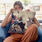 Three Women Playing Musical Throw Pillow By Katsushika Hokusai