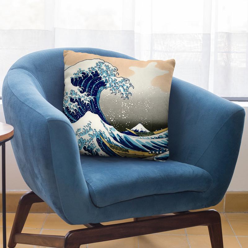 The Great Wave Throw Pillow By Katsushika Hokusai