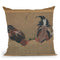 Gamecocks Throw Pillow By Katsushika Hokusai