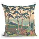 Hodogaya On The T_kaid_ (T_kaid_ Hodogaya) Throw Pillow By Katsushika Hokusai