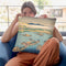 Moonlight On The Yodo River (Yodogawa) Throw Pillow By Katsushika Hokusai