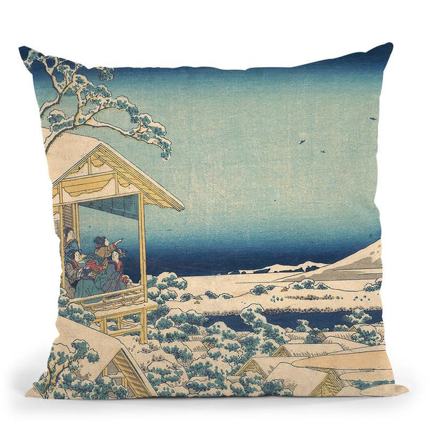 Morning After The Snow At Koishikawa In Edo (Koishikawa Yuki No Ashita) Throw Pillow By Katsushika Hokusai
