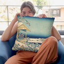 Morning After The Snow At Koishikawa In Edo (Koishikawa Yuki No Ashita) Throw Pillow By Katsushika Hokusai