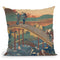 Poem By Ariwara No Narihira Throw Pillow By Katsushika Hokusai