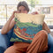 Poem By Funya No Asayasu Throw Pillow By Katsushika Hokusai