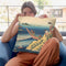 Poem By Sangi No Takamura (Ono No Takamura) Throw Pillow By Katsushika Hokusai