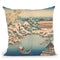 Snow On The Sumida River (Sumida) Throw Pillow By Katsushika Hokusai