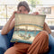Tenman Bridge At Settsu Province (Sessh_ Tenmanbashi) Throw Pillow By Katsushika Hokusai