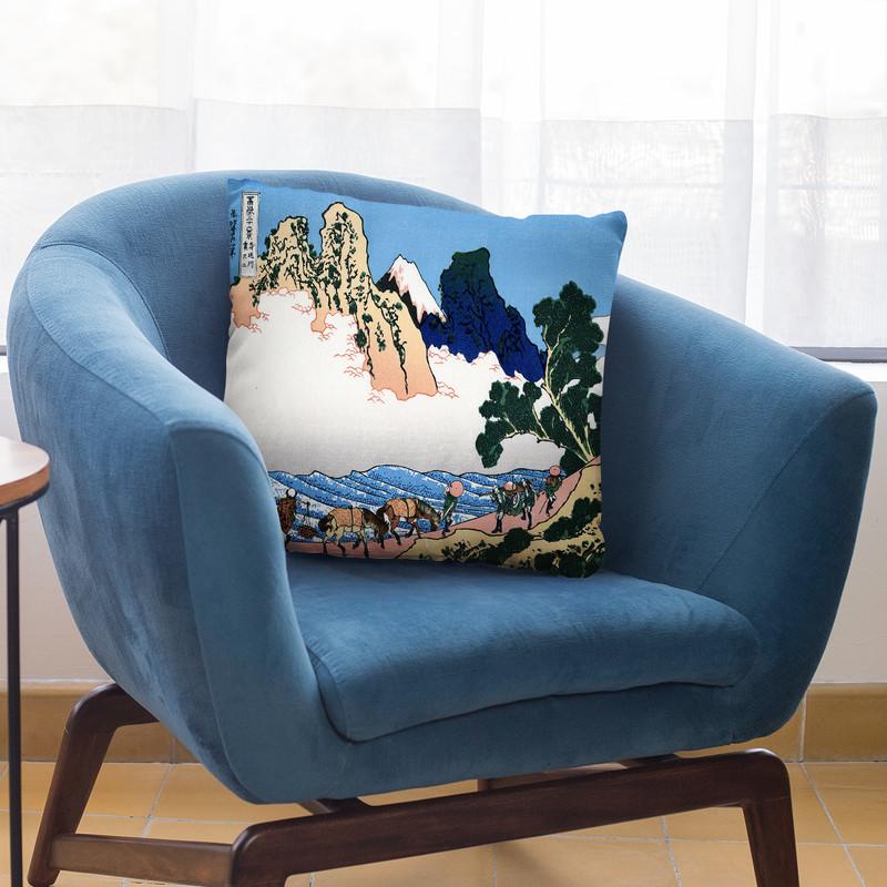 Fuji From The Minobu River Throw Pillow By Katsushika Hokusai