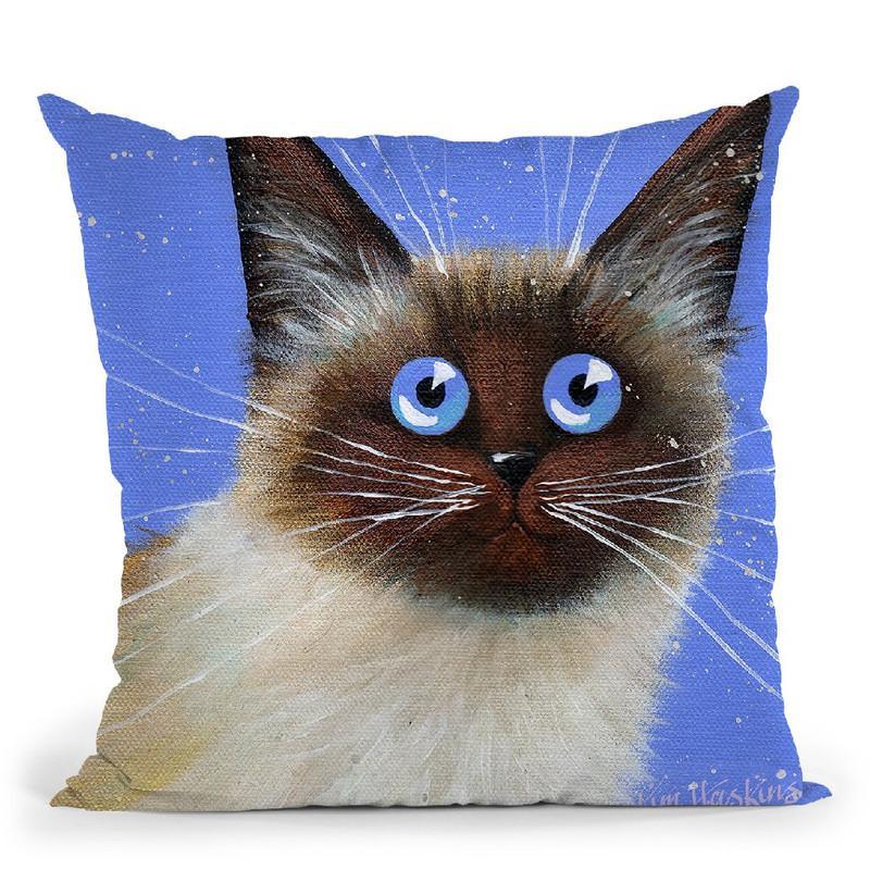 Blue Caboose Throw Pillow By Kim Haskins
