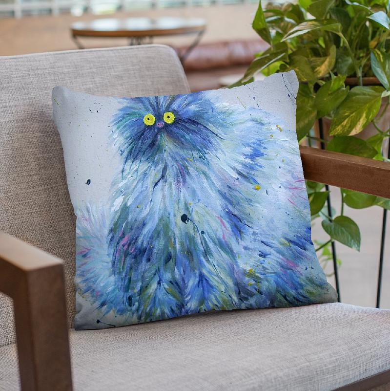 Blue Persian Throw Pillow By Kim Haskins