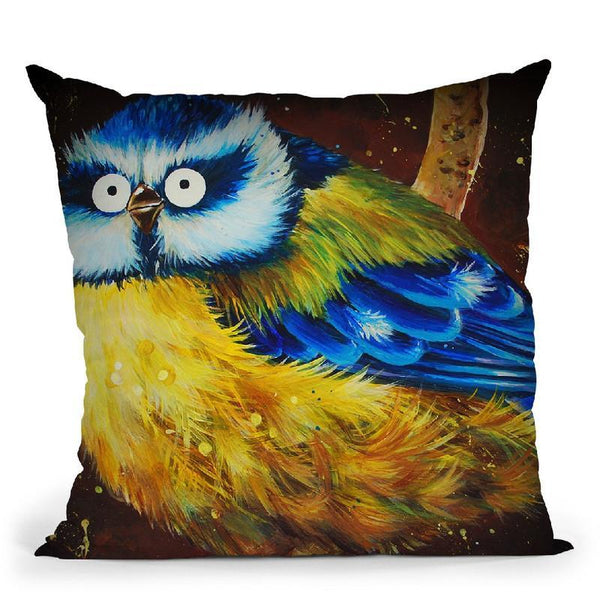 Brian The Bluetit Throw Pillow By Kim Haskins