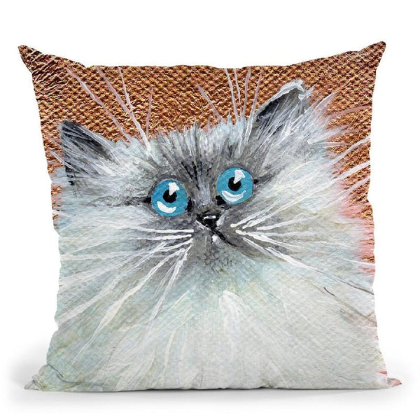 Copper Kitten Throw Pillow By Kim Haskins