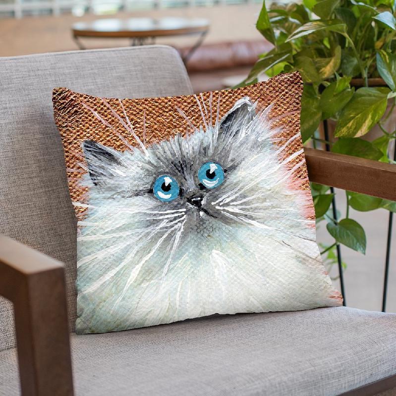 Copper Kitten Throw Pillow By Kim Haskins