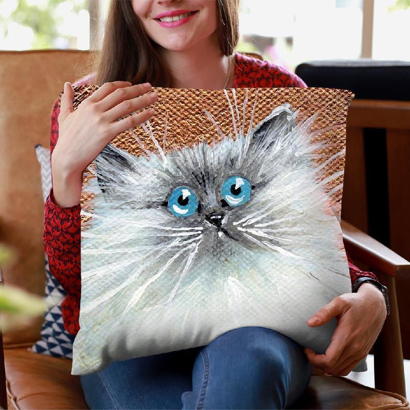 Copper Kitten Throw Pillow By Kim Haskins