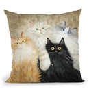 Die Flauschige Bande (The Fluffy Gang) Throw Pillow By Kim Haskins