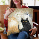 Die Flauschige Bande (The Fluffy Gang) Throw Pillow By Kim Haskins