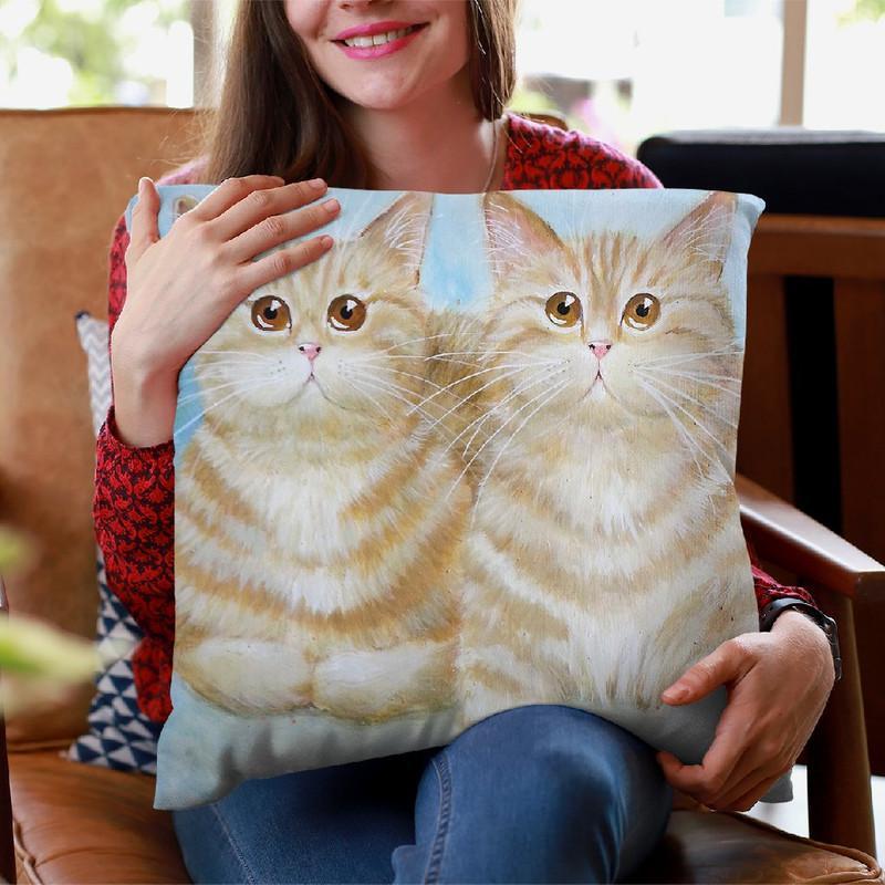 Felix & Oscar Throw Pillow By Kim Haskins