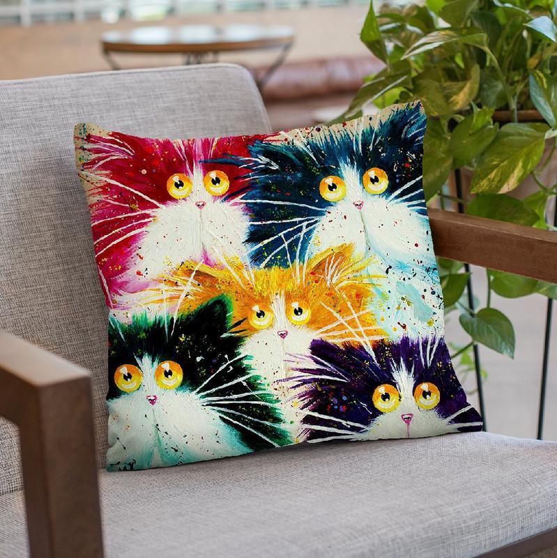 Flash Mog Multicoloured Throw Pillow By Kim Haskins