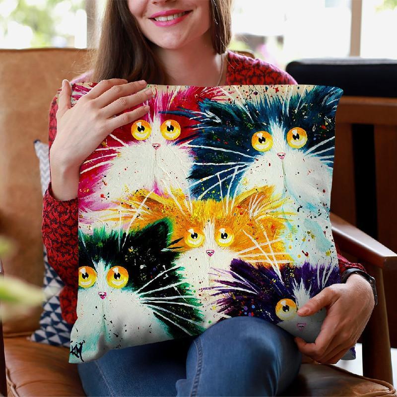 Flash Mog Multicoloured Throw Pillow By Kim Haskins