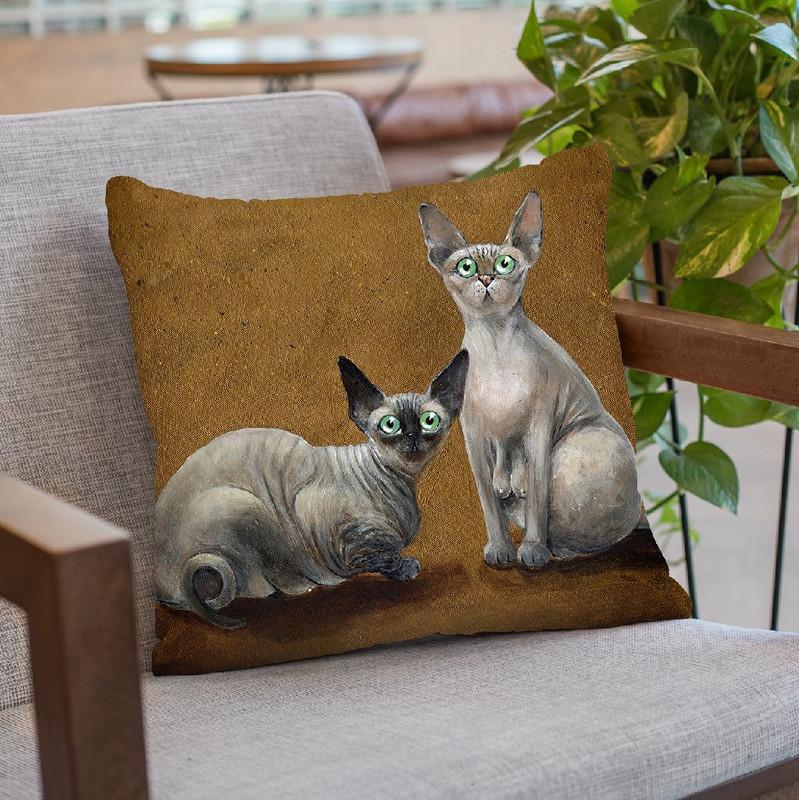Fluffy And Coco Throw Pillow By Kim Haskins