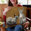 Fluffy And Coco Throw Pillow By Kim Haskins