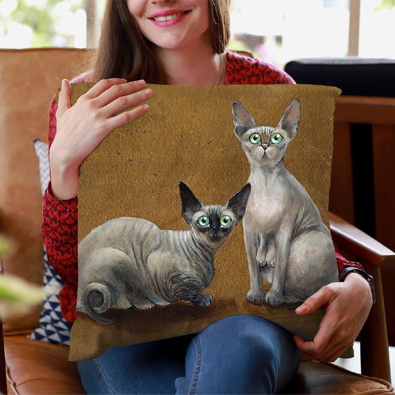 Fluffy And Coco Throw Pillow By Kim Haskins