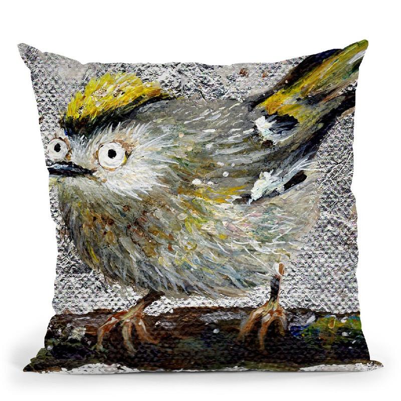 Goldcrest Throw Pillow By Kim Haskins