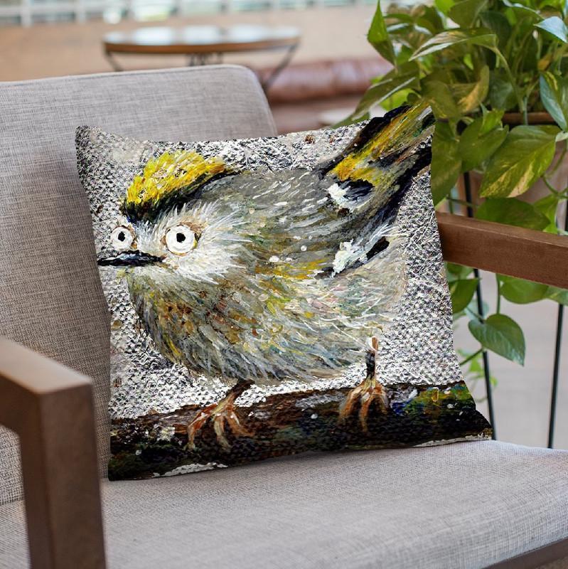 Goldcrest Throw Pillow By Kim Haskins