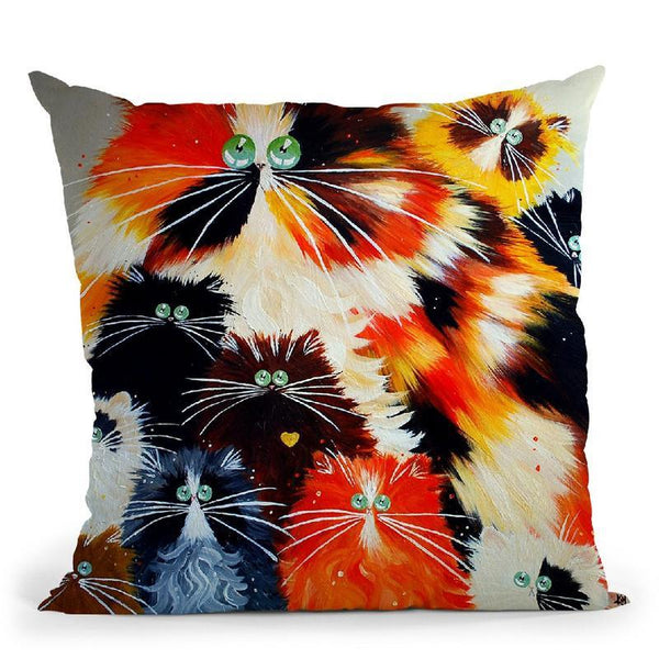 Kitty Litter Throw Pillow By Kim Haskins