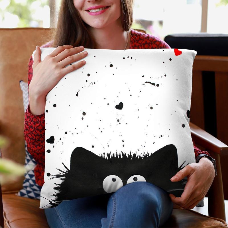Loving Feline Throw Pillow By Kim Haskins