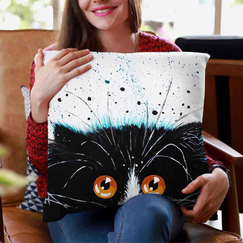 Oumia Peeking Throw Pillow By Kim Haskins