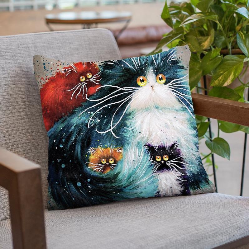 Purrenting Throw Pillow By Kim Haskins