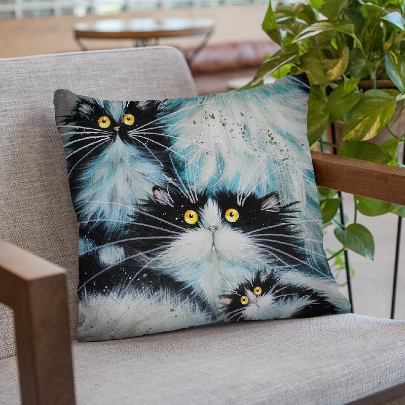 Family Of Fur Throw Pillow By Kim Haskins