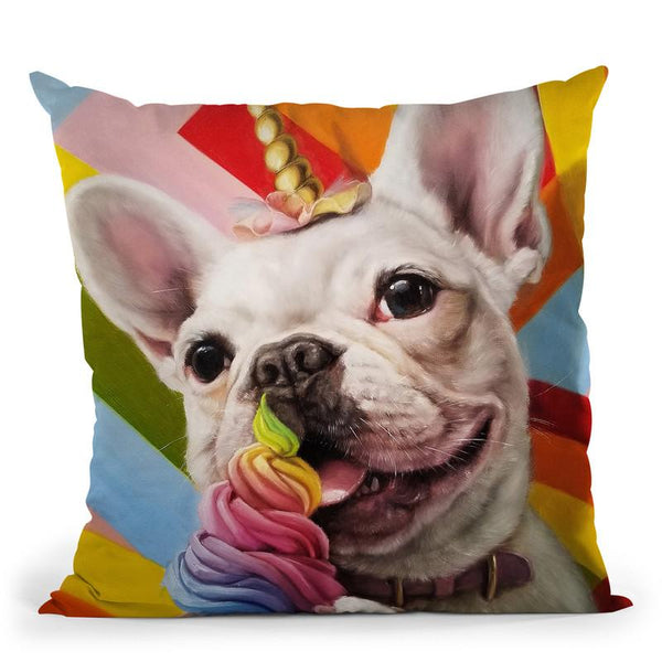 Rainbow Party Throw Pillow By Lucia Heffernan