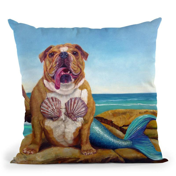 Mermaid Dog Throw Pillow By Lucia Heffernan