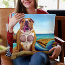 Mermaid Dog Throw Pillow By Lucia Heffernan