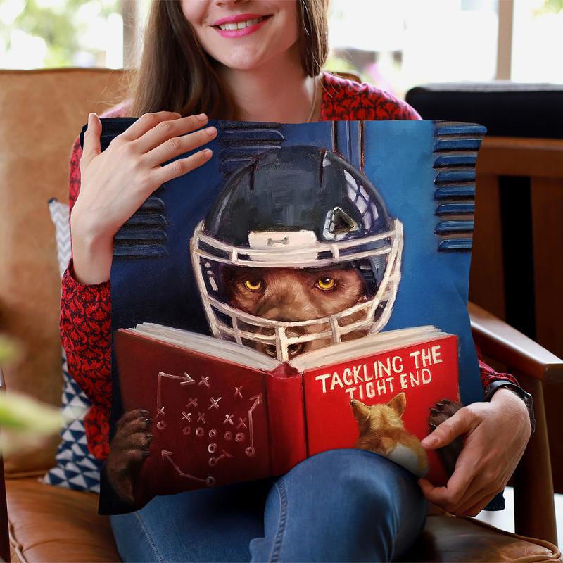 Game Plan No 2 Throw Pillow By Lucia Heffernan