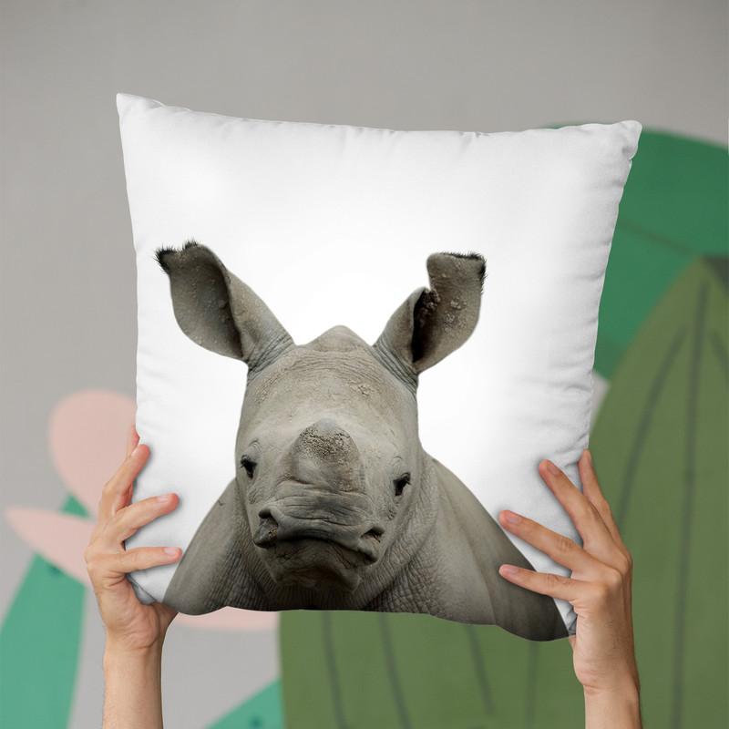 Baby Rhino Lp Throw Pillow By Little Pitti