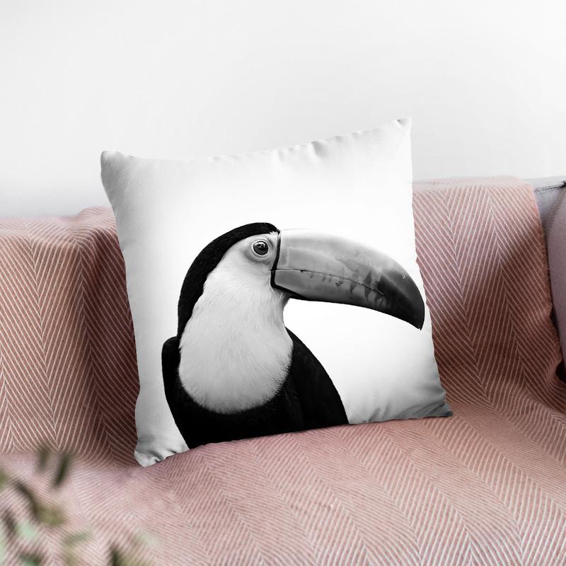 Toucan Bw Throw Pillow By Little Pitti
