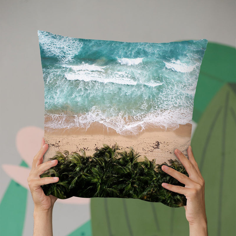 Tropical beach Throw Pillow By Little Pitti