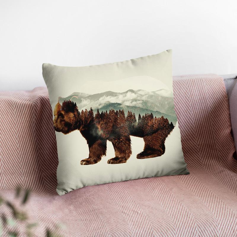 Bear Lp Throw Pillow By Little Pitti