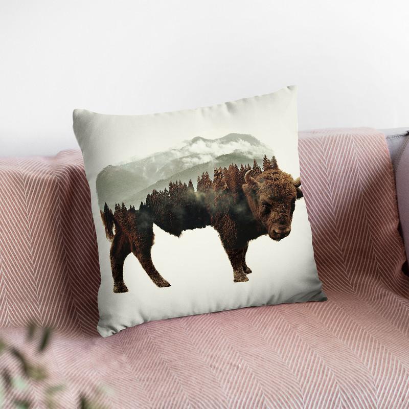 Buffalo Throw Pillow By Little Pitti