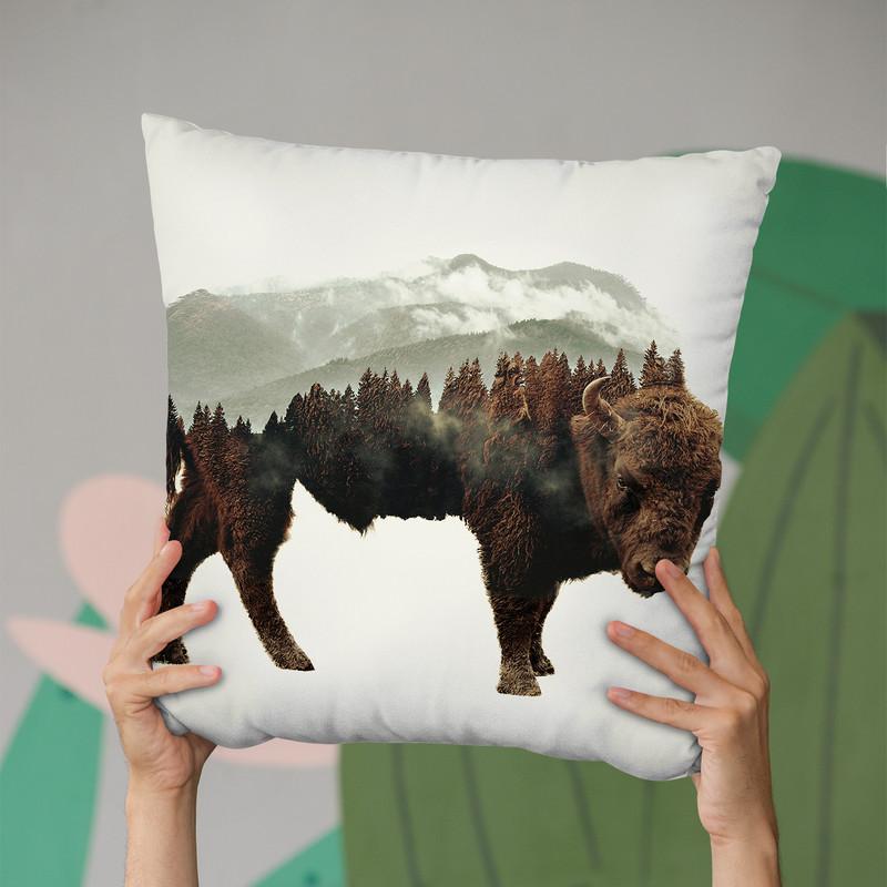 Buffalo Throw Pillow By Little Pitti