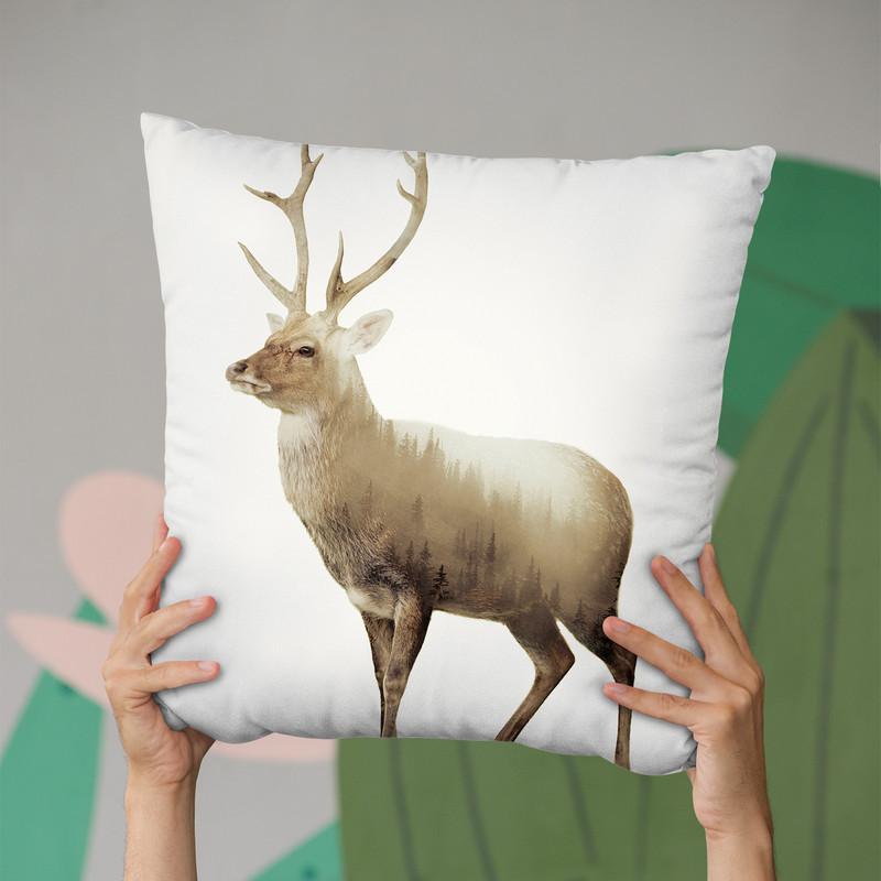 Deer Lp Throw Pillow By Little Pitti