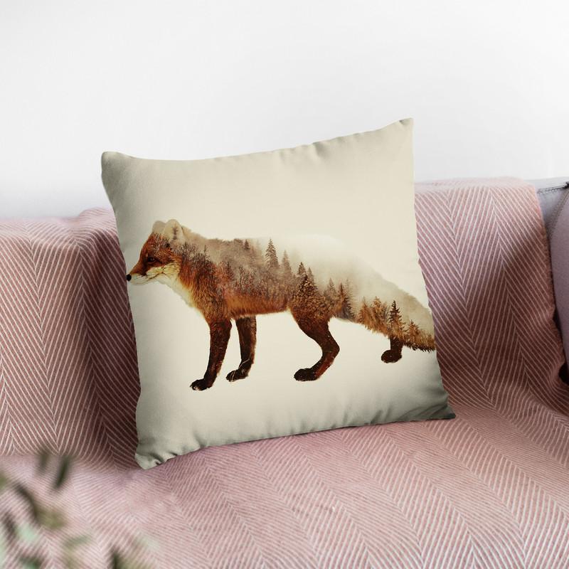 Fox Lp Throw Pillow By Little Pitti
