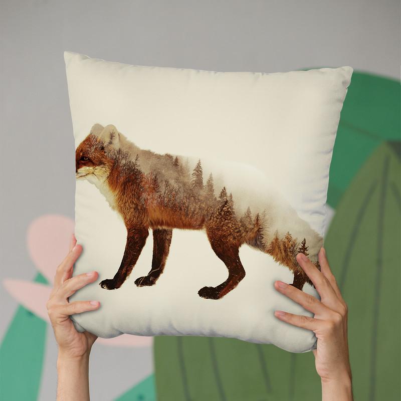Fox Lp Throw Pillow By Little Pitti