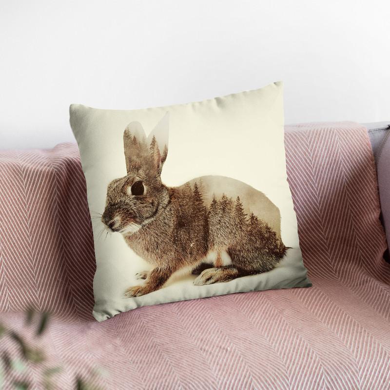 Rabbit Throw Pillow By Little Pitti